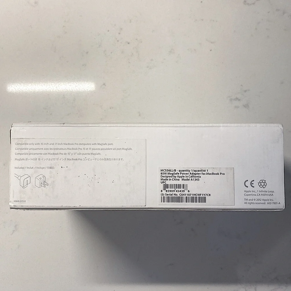 Apple, 85W MagSafe Power Adapter, For MacBook Pro